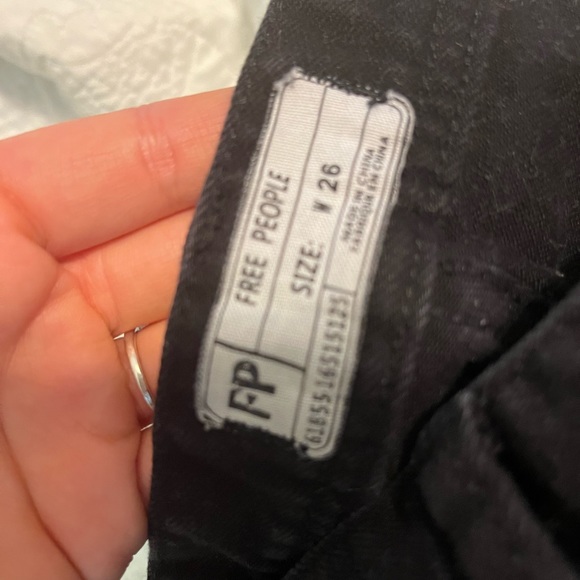 Cutest black free people jeans with zippers that open on each side! - Picture 2 of 6